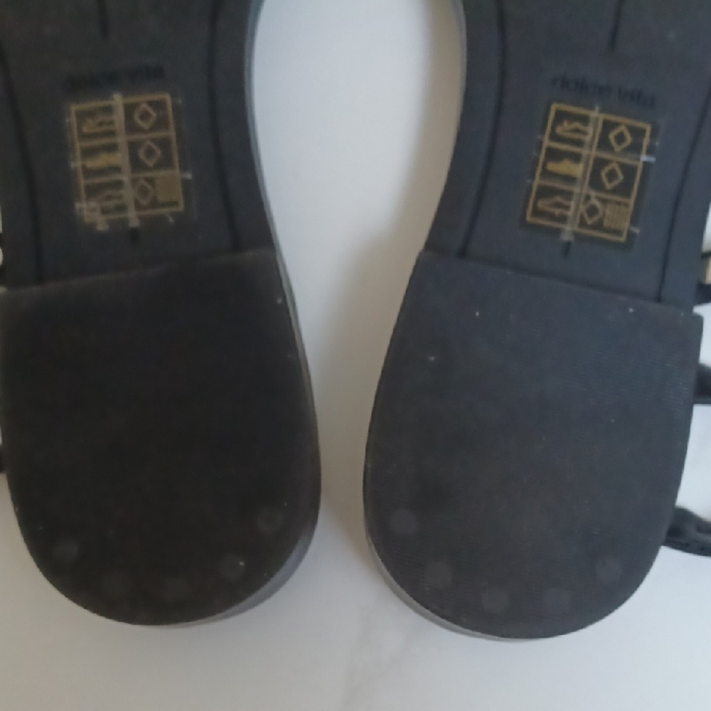 Dolce Vita Black Strappy Sandals with Silver Studs, Size 8 - Picture 9 of 11
